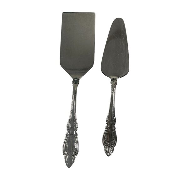 Reed & Barton GWYNETH Stainless Steel Pie Server and Lasagna Server Set of 2 - Picture 1 of 9